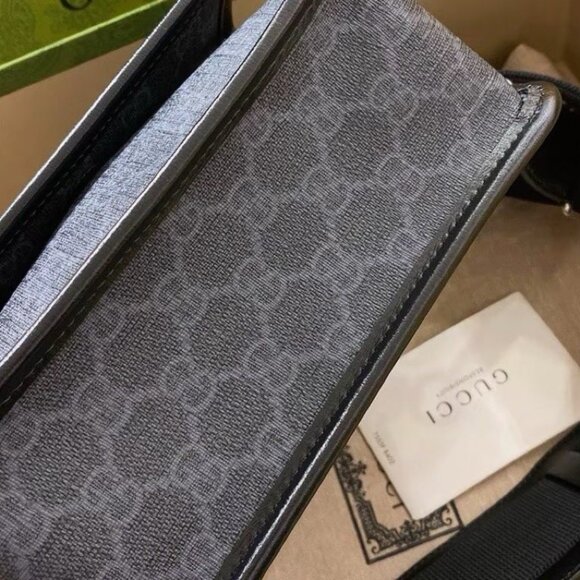 GUCCI GG leather and canvas messenger bag crossbody shoulder bag - Picture 6 of 6